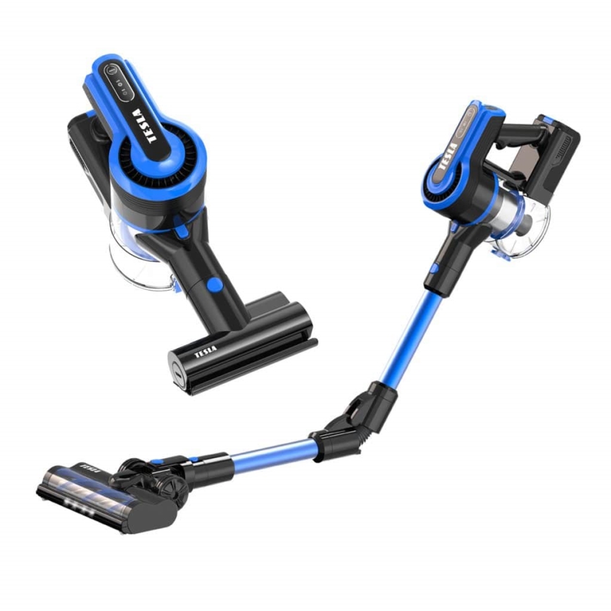 TESLA Electronics PureStar - Stielhandstaubsauger 2-in-1 300W/2200 mAh 29,6V blau/schwarz