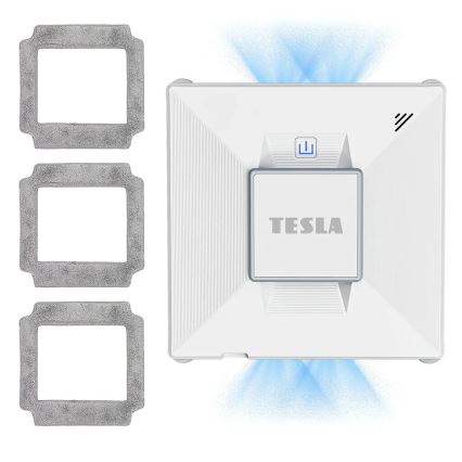 TESLA Electronics RoboStar - Intelligenter Fensterreiniger mit Wassersprühfunktion 72W/230V/650 mAh Wi-Fi + Fernbedienung