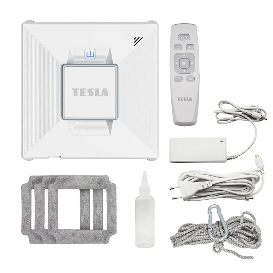 TESLA Electronics RoboStar - Intelligenter Fensterreiniger mit Wassersprühfunktion 72W/230V/650 mAh Wi-Fi + Fernbedienung