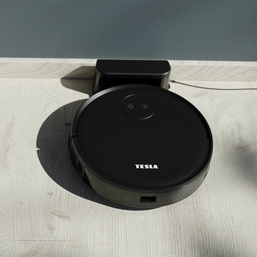 TESLA Smart - Intelligenter 2-in-1 Saugroboter 2000 mAh Wi-Fi Schwarz + Fernbedienung