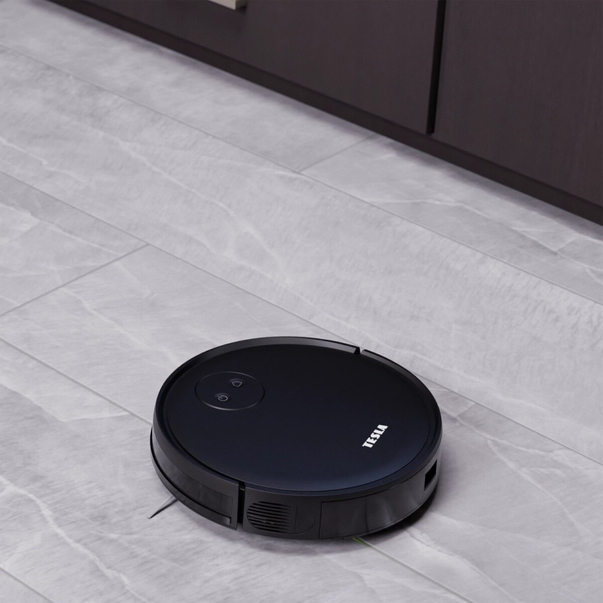TESLA Smart - Intelligenter 2-in-1 Saugroboter 2000 mAh Wi-Fi Schwarz + Fernbedienung