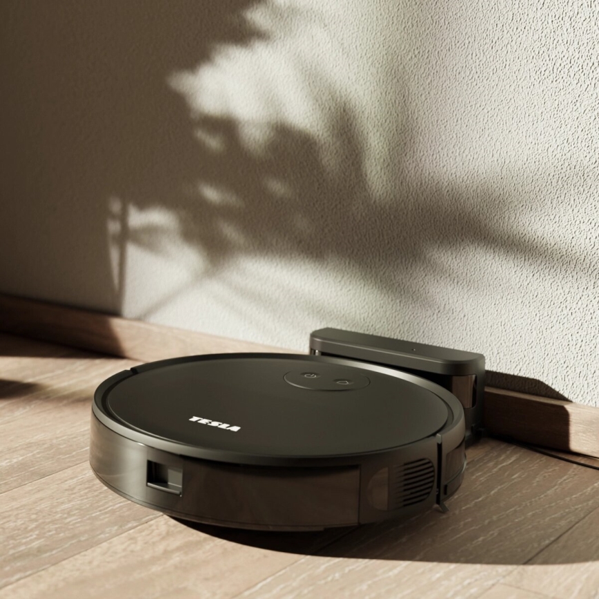 TESLA Smart - Intelligenter 2-in-1 Saugroboter 2000 mAh Wi-Fi Schwarz + Fernbedienung