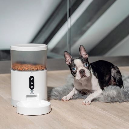 TESLA Smart - Automatischer Smart-Futterautomat für Haustiere 4 l 5V/3xLR20 Wi-Fi
