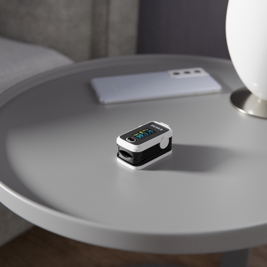 TESLA Smart - Intelligenter Pulsoximeter mit 2xAAA Batterien IP22