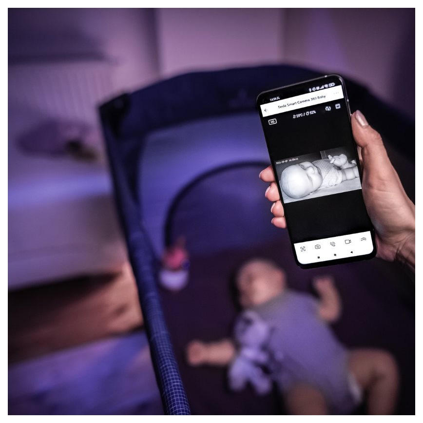 TESLA Smart - Smart Kamera 360 Baby Full HD 1080p 5V Wi-Fi rosa