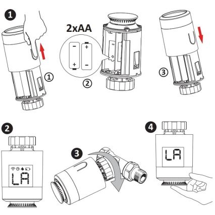 Thermostat-Kopf Wi-Fi ZigBee 2xAA/3V Tuya