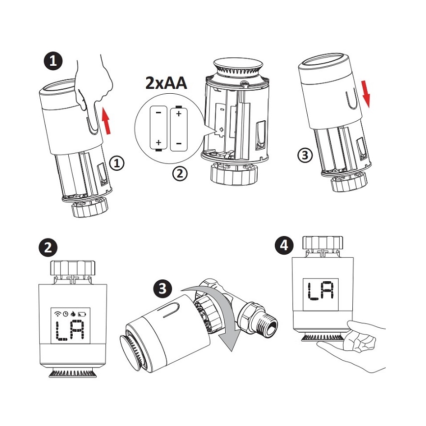 Thermostat-Kopf Wi-Fi ZigBee 2xAA/3V Tuya