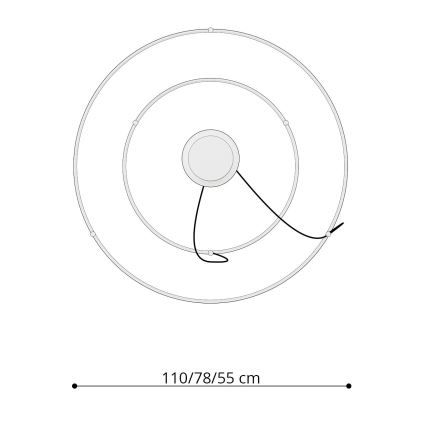 Thoro TH.212 - LED-Hängeleuchte RIO LED/80W/230V CRI 95 4000K schwarz
