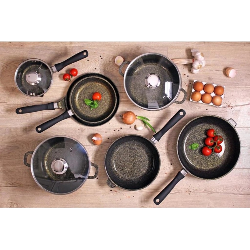 Tiefe Bratpfanne KITCHISIMO 28 cm, schwarz