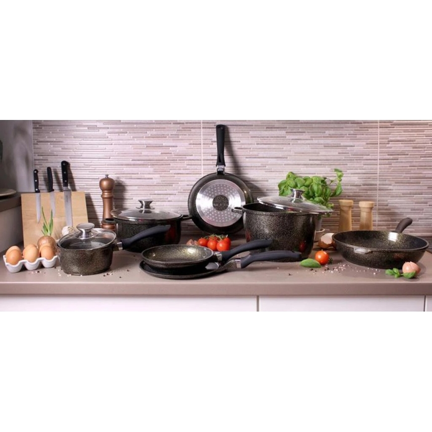 Tiefe Bratpfanne KITCHISIMO 28 cm, schwarz