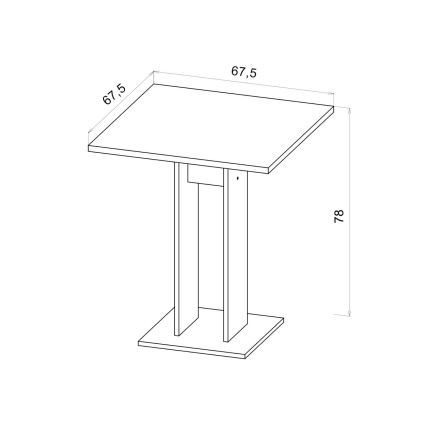 Tisch STRAPO 68x68 cm Sonoma-Eiche