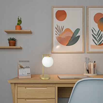 Tischlampe 1xE27/40W/230V gold/weiß