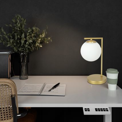 Tischlampe 1xE27/40W/230V gold/weiß