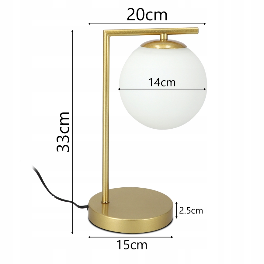 Tischlampe 1xE27/40W/230V gold/weiß