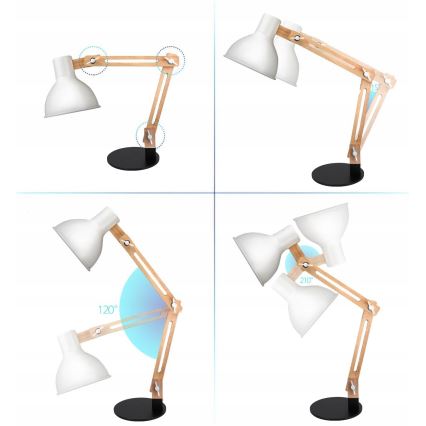 Tischlampe 1xE27/40W/230V weiß/schwarz