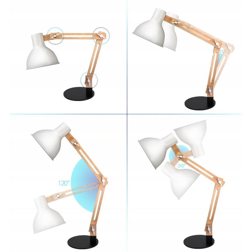 Tischlampe 1xE27/40W/230V weiß/schwarz