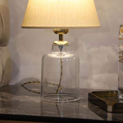 Tischlampe AYD 1xE27/40W/230V beige/transparent