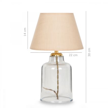 Tischlampe AYD 1xE27/40W/230V beige/transparent