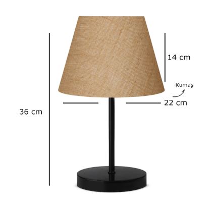 Tischlampe AYD 1xE27/40W/230V braun/schwarz