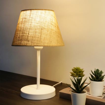 Tischlampe AYD 1xE27/40W/230V braun/weiß
