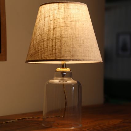 Tischlampe AYD 1xE27/40W/230V grau/transparent
