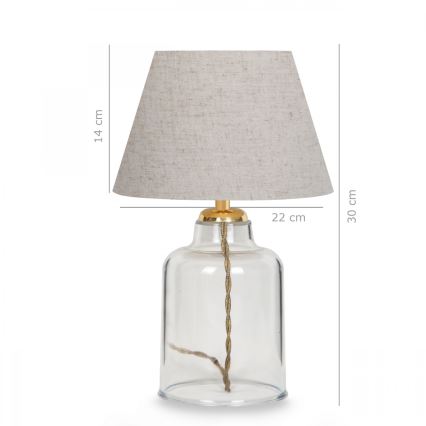 Tischlampe AYD 1xE27/40W/230V grau/transparent