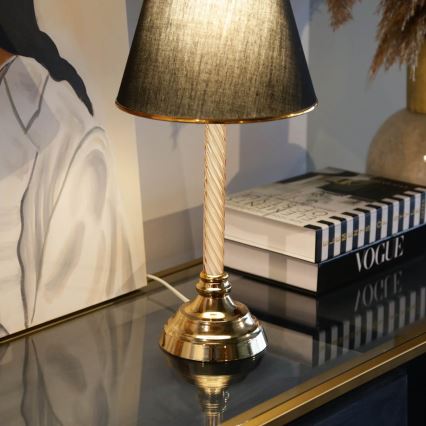 Tischlampe AYD 1xE27/40W/230V schwarz/gold