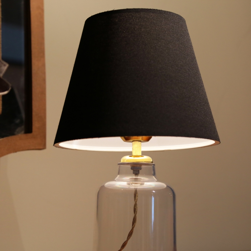 Tischlampe AYD 1xE27/40W/230V schwarz/klar