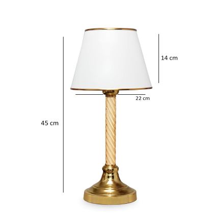 Tischlampe AYD 1xE27/40W/230V weiß/gold