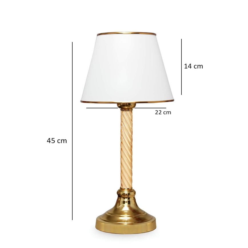Tischlampe AYD 1xE27/40W/230V weiß/gold
