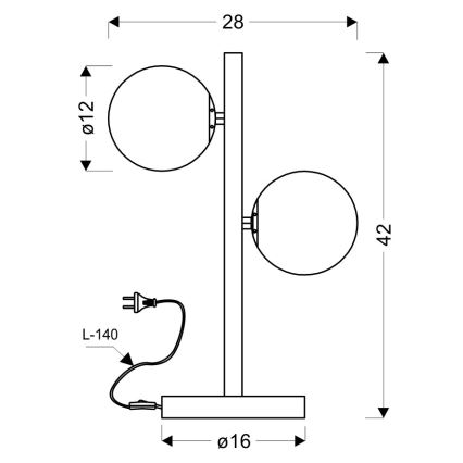 Tischlampe KAMA 2xG9/28W/230V