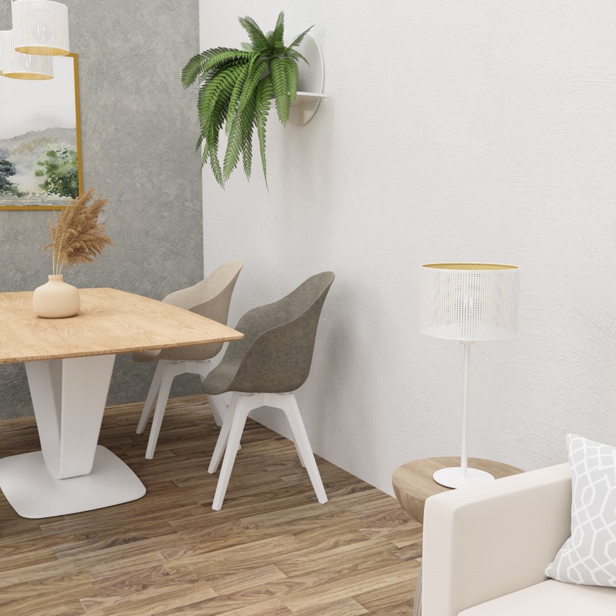 Tischlampe LOFT SHADE 1xE27/60W/230V Durchmesser 25 cm weiß/golden