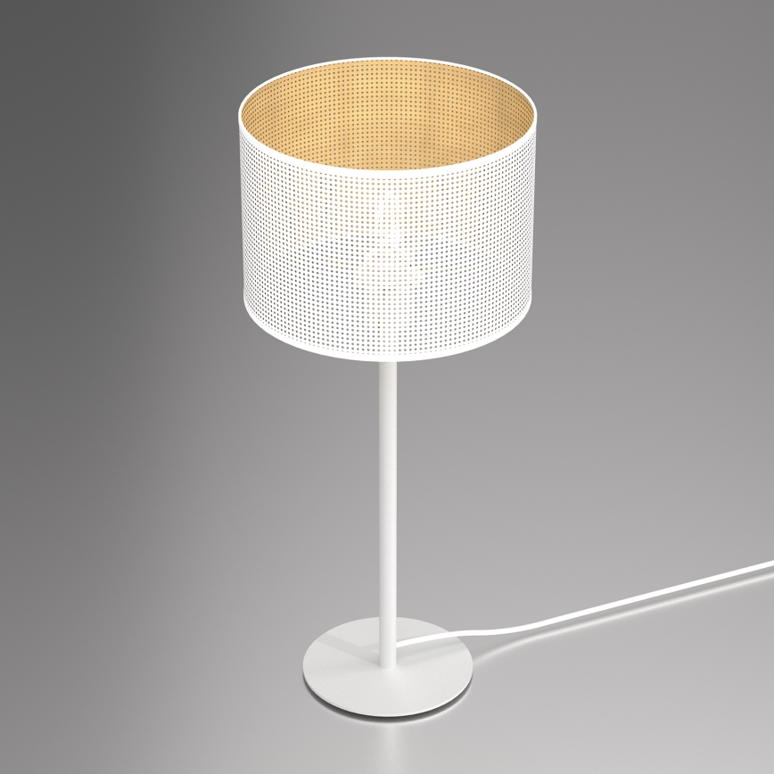 Tischlampe LOFT SHADE 1xE27/60W/230V Durchmesser 25 cm weiß/golden