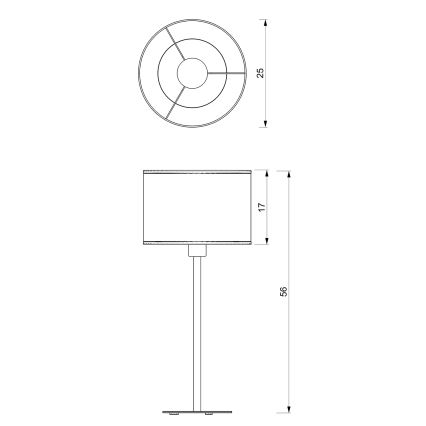 Tischlampe LOFT SHADE 1xE27/60W/230V Durchmesser 25 cm weiß/golden