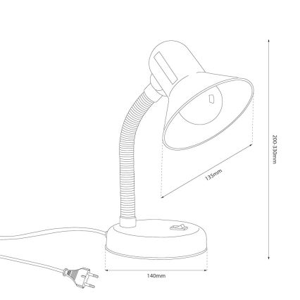 Tischlampe MENTOR 1xE27/15W/230V blau