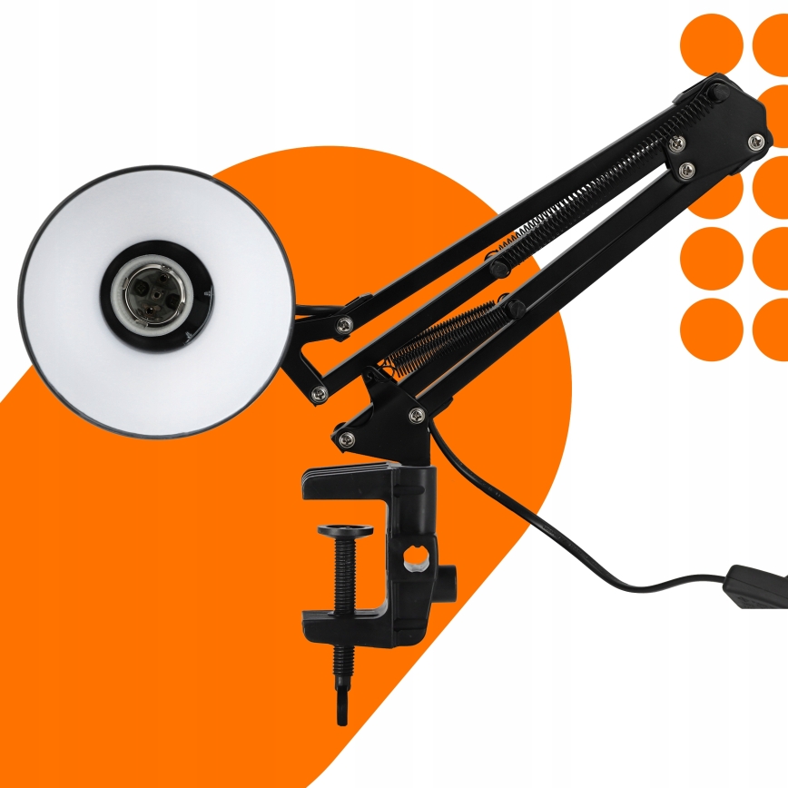 Tischlampe mit Klemme 1xE27/60W/230V schwarz