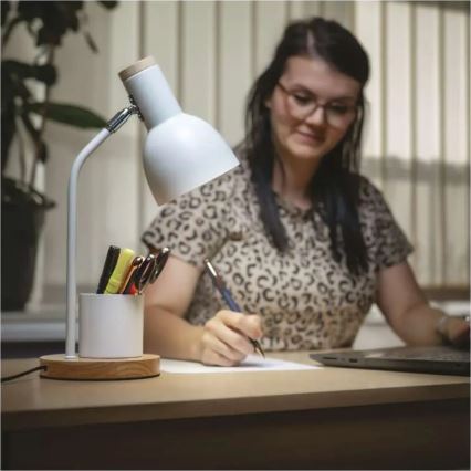 Tischlampe POPPY 1xE27/25W/230V weiß