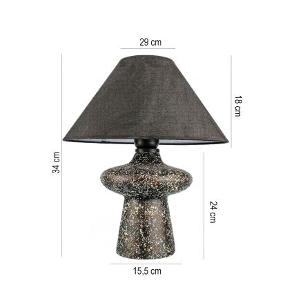 Tischlampe RAMZES 1xE27/40W/230V schwarz