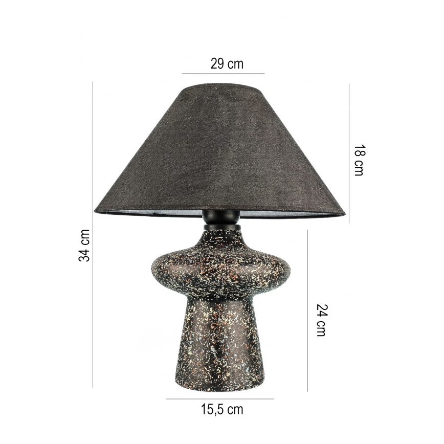 Tischlampe RAMZES 1xE27/40W/230V schwarz