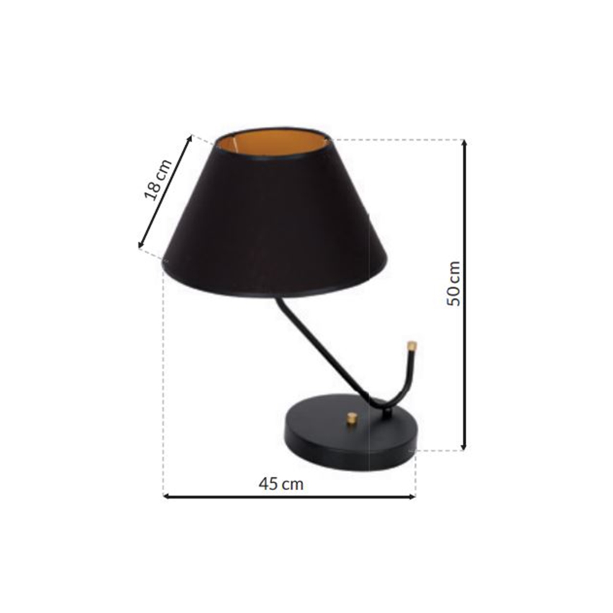 Tischlampe VICTORIA 1xE27/60W/230V schwarz