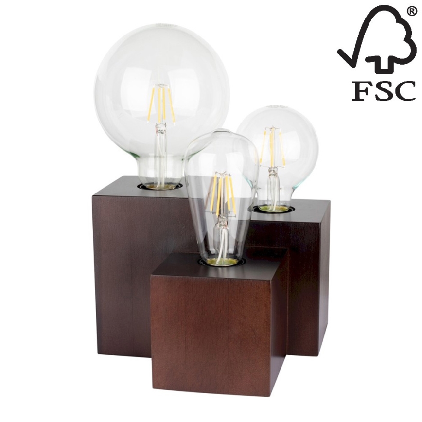 Tischlampe VINCENT 3xE27/15W/230V – FSC-zertifiziert