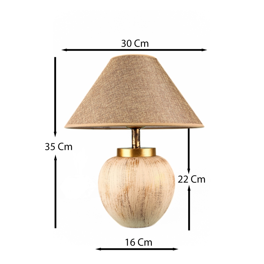 Tischleuchte 1xE27/40W/230V beige