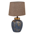 Tischleuchte 1xE27/40W/230V blau/beige