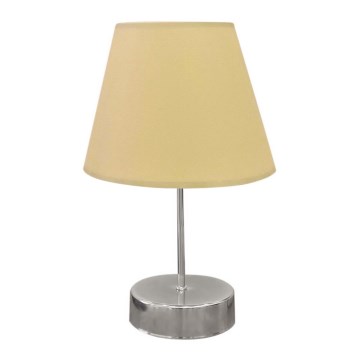 Tischleuchte 1xE27/60W/230V beige/glänzendes Chrom