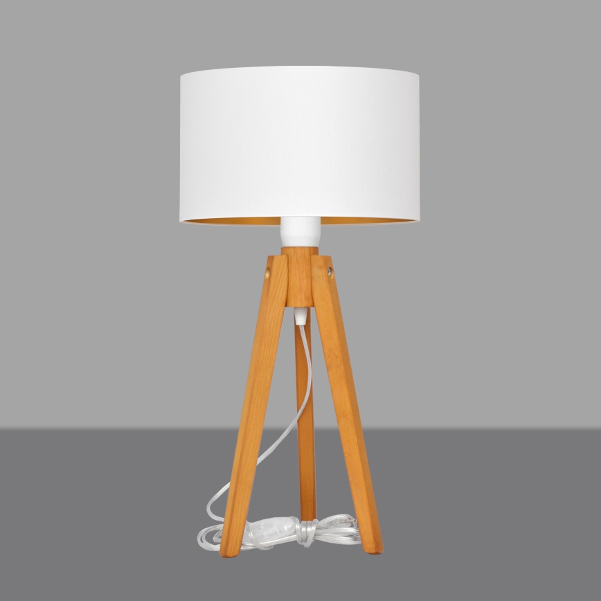 Tischleuchte ALBA 1xE27/15W/230V weiß/golden/Eiche