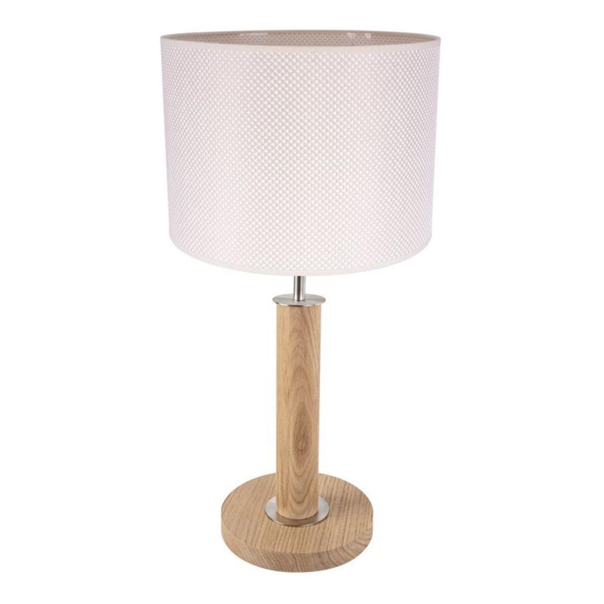 Tischleuchte BENITA 1xE27/60W/230V 48 cm cremefarben/Eiche