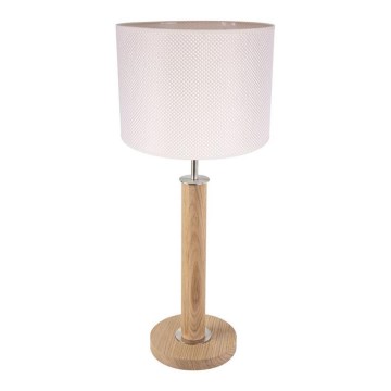 Tischleuchte BENITA 1xE27/60W/230V 61 cm cremefarben/Eiche
