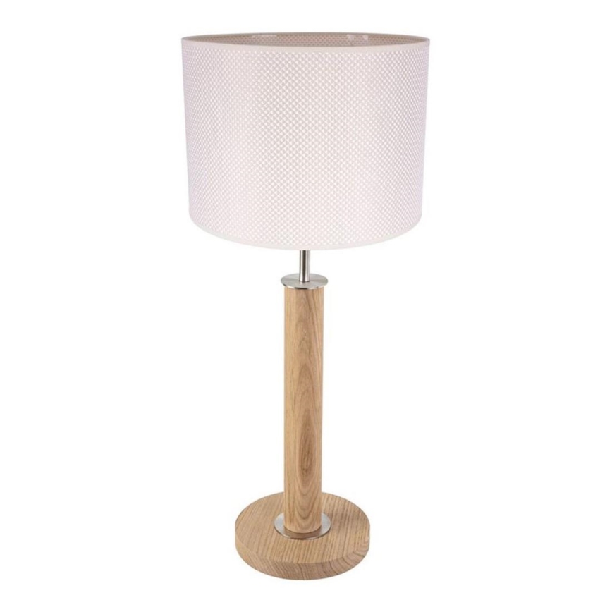 Tischleuchte BENITA 1xE27/60W/230V 61 cm cremefarben/Eiche