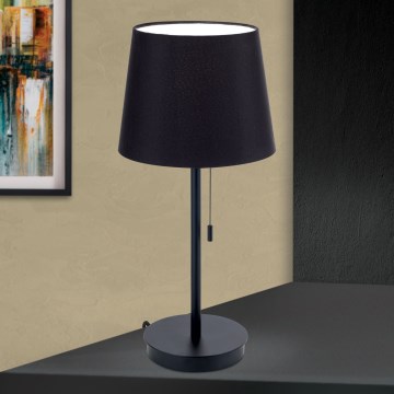 Tischleuchte mit USB-Anschluss LUDWIG 1xE27/40W/230V 50 cm schwarz