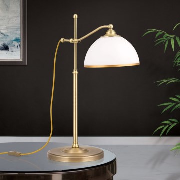 Tischleuchte OLD LAMP 1xE27/40W/230V 65 cm weiß/Messing